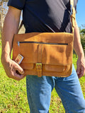 Ochre Multi-Pocket Laptop Sling Bag