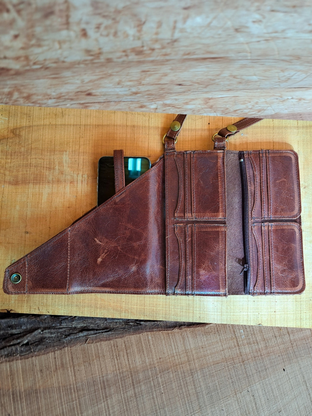 Sleek Crossbody Genuine Leather Phone Pouch